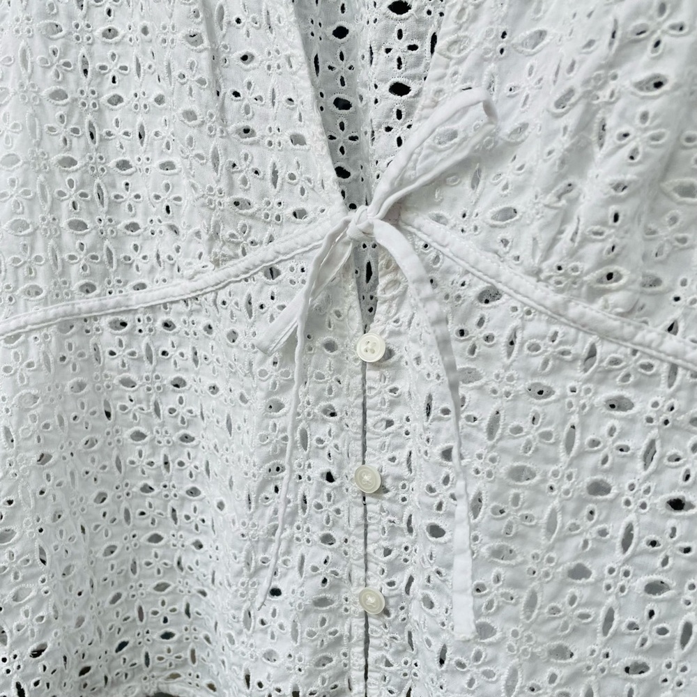 Madewell Eyelet Tie-Front BlousL - Picture 7 of 10
